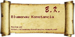 Blumenau Konstancia névjegykártya